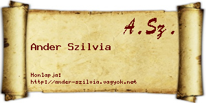 Ander Szilvia névjegykártya